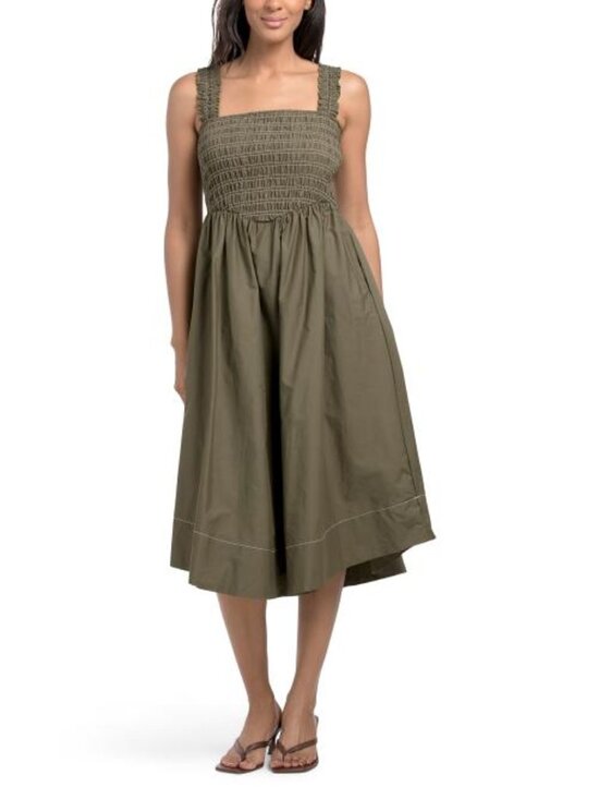 Ellen Tracy Dresses & Skirts - ELLEN TRACY Smocked Poplin Midi Dress